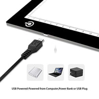 Caja de luz LED ultraligera A4 con cable de alimentación USB y brillo, portátil, para dibujar, dibujar, dibujar, dibujar, dibujar animaciones, grabar rayos X con 50 hojas en blanco y 2 negras - Arteztik
