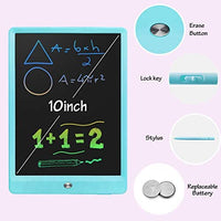Derabika - Tablet para dibujar y escribir con pantalla LCD colorida de 10 pulgadas, borrable, para regalo de cumpleaños de niños de 3 a 7 años de edad, pizarra de garabatos, juguetes didácticos - Arteztik
