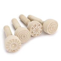 Juego de sellos de arcilla de madera de OwnMy, sellos de madera, mango de madera, herramientas de cerámica con mango de madera, juego de 4 patrones de arcilla - Arteztik
