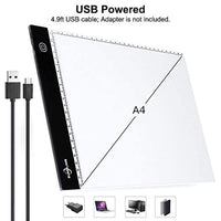 Caja de luz para rastrear la pintura de diamantes, tamaño A4 portátil de luz LED, alimentación USB, brillo regulable para malas hierbas de vinilo, dibujo de arte, bocetos, animación - Arteztik

