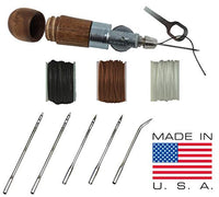 Accesorios profesionales de artesanía en cuero: kit de herramientas y suministros para coser y costura, resistente – fabricado en Estados Unidos – DIY Craft, cuero, tela pesada, lona, tapicería, bolsas, zapatos, cinturón de reparación - Arteztik
