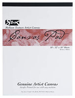Sax 412676 - Almohadilla de lona imprimada, 10 hojas, 12.0 x 16.0 in, color blanco - Arteztik
