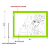ME456 - Caja de luz LED para rastreador de tatuajes (tamaño A4, tamaño A4), diseño delgado de luz LED, USB, para diseñar, animar, dibujar, dibujar, plantillas, color verde - Arteztik
