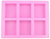 HOSL juego de 3 cubeteras rectangulares planas y básicas de 6 cavidades, molde de silicona para crear jabón casero o para hornear - Arteztik
