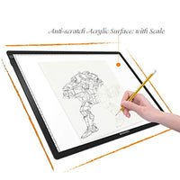 GAOMON GA3 A3 - Tabla de luz LED de seguimiento y alfombrilla de corte, diseño 2 en 1 para pintura de diamante, arte artesanía, dibujo, bocetos, transferencia de tatuajes (doble uso) - Arteztik
