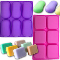 MCHEN - Moldes ovalados rectangulares de silicona para hornear jabón, jabón, tartas de queso, pasteles, magdalenas, tartas y jabones, 2 unidades - Arteztik
