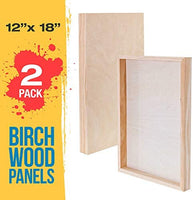U.S. Art Supply - Tableros de madera de abedul, 16.0 x 20.0 in, base de 1.5 in de profundidad (paquete de 2) lienzos de pared de madera para artistas – Pintura de medios mixtos, acrílico, aceite, etc. - Arteztik
