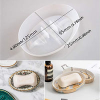 Jabonera ovalada de resina de silicona, caja de jabón con agujeros, manualidades, decoración del hogar, bandeja de joyería, molde de fundición epoxi - Arteztik
