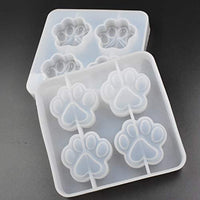 Juego de 2 moldes de resina epoxi con forma de patas de gato, 1.5 x 1.4 in - Arteztik
