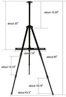 Transon Art Caballete para pintar y exhibir de 20 a 65 pulgadas ajustable con bolsa portátil, 1 paquete-negro, Paquete de 1 - Arteztik
