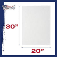 U.S. Art Supply 20 x 30 pulgadas lienzo estirado, 12 onzas imprimado, paquete de 6 unidades, color blanco profesional de 0.7 in, peso pesado, sin ácidos, pintura acrílica, pintura al óleo - Arteztik
