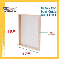 U.S. Art Supply - Tableros de madera de abedul, 16.0 x 20.0 in, base de 1.5 in de profundidad (paquete de 2) lienzos de pared de madera para artistas – Pintura de medios mixtos, acrílico, aceite, etc. - Arteztik
