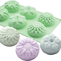 3 moldes de silicona para jabón de flores, 6 cavidades, molde para magdalenas, moldes con forma de flor, para hacer galletas de gelatina, chocolate, bandejas de jabón hechas a mano, color al azar - Arteztik
