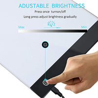 Almohadilla de luz LED A4 con cable USB, cargador de pared USB, bolsa de fieltro de poliéster y clip de almohadilla negra para manualidades y pintura de diamante - Arteztik
