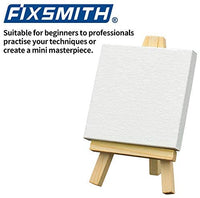 Set de caballetes de lona de 3 x 4 pulgadas de Fixsmith, paquete de 12 unidades, contiene 12 mini lienzos y 12 mini caballetes pequeños, lienzos en blanco estirados y caballetes de madera para pintar, manualidades, dibujo, decoración - Arteztik
