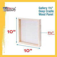 U.S. Art Supply - Tableros de madera de abedul de 24.0 x 24.0 in (24 x 24 pulgadas) de profundidad de artista (2 unidades) – lienzo de pared de madera de profundidad – pintura de medios mixtos, acrílico, aceite, encáustico - Arteztik
