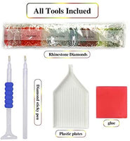 Kit de pintura de diamante 5D para adultos y niños, broca completa, redonda, con diamantes de imitación, arte abstracto, pintura al óleo, perfecto para decoración de la pared del hogar, regalo (12 x 16 pulgadas) - Arteztik

