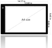 Caja tiralíneas portátil, muy fina, luz led, cable de alimentación USB, brillo ajustable, caja para artistas, de dibujo, bocetos, diseño de animaciones, visor de rayos - Arteztik
