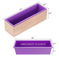 ZYTJ - Kit de moldes de jabón de silicona de 1.20 kg, molde rectangular flexible, viene con caja de madera, rascador ondulado y recto de acero inoxidable - Arteztik
