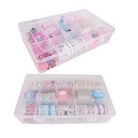 SUITUS 4 unidades 15 grandes compartimentos caja organizadora de plástico para cinta Washi, caja de almacenamiento transparente con divisores ajustables para joyas, manualidades, pegatinas, cuentas, aparejos de pesca (10.8 x 6.5 x 2.2 pulgadas) - Arteztik
