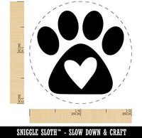 Sello de goma con diseño de huella de perro con corazón para estampar planificadores de manualidades. - Arteztik
