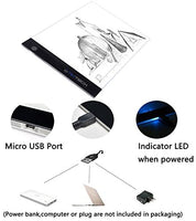 Tamaño A4, caja de luz led de seguimiento, portable, ultradelgada, 7500K, luz blanca led, luz de seguimiento con 3 niveles de brillo para artistas, dibujo, bosquejos, animación. - Arteztik
