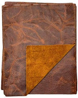 Piel de vacuno marrón envejecida: piezas precortadas de 8.5 x 11.0 in. - Arteztik
