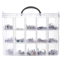 FlowerRiver DIY Caja de almacenamiento apilable de 3 niveles con 30 compartimentos: para costura, accesorios de bordado, cuentas, cinta organizadora, hilos, juguetes para niños, suministros de belleza, anillas, esmalte de uñas. - Arteztik
