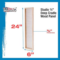 U.S. Art Supply - Tableros de madera de abedul de 7.9 x 15.7 in para paneles de pintura, cuna de 0.7 in de profundidad (paquete de 3) - Lienzo de pared de madera para artistas - Pintura para manualidades mixtas, acrílico, aceite, acuarela, encáustico - Arteztik
