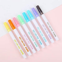 8 colores/set de regalo tarjeta de escritura dibujo bolígrafos de doble línea contorno pluma papelería - Arteztik
