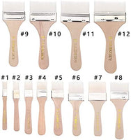 ARRIVEOK - Juego de 7 pinceles de pintura de cabeza plana, pinceles de pintura artística, cepillos de limpieza de mango largo para aplicar pintura acrílica Gouache, pintura al óleo, acuarela, madera, pared, limpiador de muebles, varios tamaños - Arteztik
