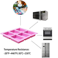 Moldes de silicona para jabón, 6 cavidades rectangulares de silicona para moldes de jabón caseros, molde para tartas, molde de chocolate y bandeja de cubitos de hielo, juego de 3 moldes (azul y verde y rosa). - Arteztik
