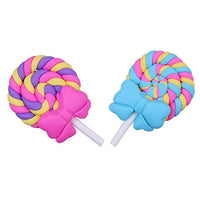 Kawaii Lolly Swirl Lollipop con lazo de arcilla de helado, conos de crema de hielo, espalda plana, joyería de cabujón para hacer manualidades, álbumes de recortes, adornos - Arteztik
