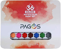 Pagos - Juego de pintura de acuarela - Kit de arte de 36 colores vivos con 10 hojas de papel de acuarela - Lápiz de dibujo con esponja rellenable, pincel, set de regalo para adultos, niños, principiantes, artistas, estudiantes - Arteztik
