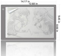 Caja tiralíneas portátil, muy fina, luz led, cable de alimentación USB, brillo ajustable, caja para artistas, de dibujo, bocetos, diseño de animaciones, visor de rayos - Arteztik
