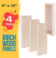 U.S. Art Supply - Tableros de madera de abedul para verter, 4 x 12 pulgadas, galería, 1 – 1/2 pulgadas de profundidad, cuna (paquete de 4) – Lienzo de pared de madera de profundidad de artista – Pintura para manualidades mixtas, acrílico, aceite, encausta - Arteztik
