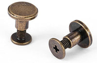 20 remaches de cabeza plana de cobre, latón, tuercas, clavos, remaches de piel, accesorios de remaches, 5mm - Arteztik
