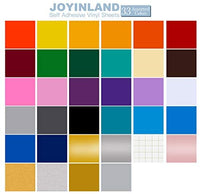 Joyinland - Hojas de vinilo adhesivo permanente con respaldo – 44 hojas de colores surtidos (mate, brillante y metálico), vinilo adhesivo para Cricut y Silhouette Cameo (44 unidades) - Arteztik
