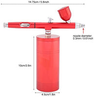 Juego de aerógrafos multiusos con compresor, mini pistola de aerosol de compresor de aire, pistola de aerógrafo de doble acción de 0.012 in, juego de capacidad de 7 cc para pintura artística tatuaje diseño de uñas, color negro - Arteztik
