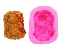 Longzang S405 - Molde de silicona para jabón de baño, velas, diseño de cerdo, molde para manualidades - Arteztik
