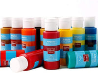 Artecho - Juego de pintura acrílica para arte, 18 colores, 2.0 fl oz, suministros básicos de pintura acrílica para madera, tela, manualidades, lienzo, cuero y piedra - Arteztik
