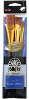 FolkArt 50559 - Juego de brochas de nailon (3 unidades), diseño de cuadros, color marrón - Arteztik
