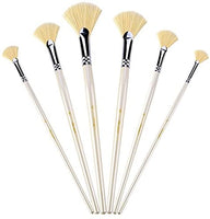 Amagic - Juego de 6 brochas de pelo natural de cerdas de cerdo de cerdo de cerdo de cerdas de cerdas de cerdas de cerdo de cerdas de cerdo para pintura acrílica, mango largo de madera con estuche - Arteztik
