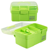 Kinsorcai Caja de almacenamiento de plástico de 11.0 in con bandeja extraíble, organizador multiusos y estuche de almacenamiento para arte y cosméticos (verde) - Arteztik
