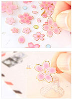 Kinteshun Sakura - Pegatinas para álbumes de recortes, estilo japonés, autoadhesivas, decorativas con flores de cerezo (6 unidades con diferentes patrones) - Arteztik
