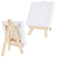 Mini paneles de lona de 3.9 x 3.9 in, paquete de 24 con soporte de madera de pino diminuto, soportes de algodón preestirados, pequeños lienzos en blanco para pinturas artesanías pequeños acrílicos al óleo proyectos - Arteztik
