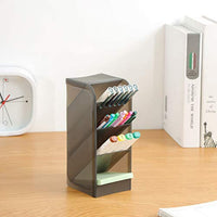 Organizador de escritorio grande de 3 piezas - Organizador de bolígrafos para oficina, escuela, suministros para el hogar, soporte de almacenamiento de bolígrafo blanco translúcido, alta capacidad, juego de 3, 12 compartimentos (soporte grande para bolígr - Arteztik
