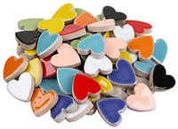 Azulejos de mosaico, 48 piezas de mosaico de vidrio, chips de mosaico, mosaico de vidrio texturizado, para decoración, manualidades, proyectos de arte, amor corazón 0.9 x 0.9 in - negro - Arteztik
