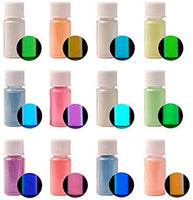 Seisso Polvo de pigmento que brilla en la oscuridad con lámpara, 12 colores de larga duración, tinte autobrillante, resina epoxi en polvo luminoso para arte de uñas DIY, pintura acrílica Slime, arte fino y manualidades, festivales, fiesta temática, Hallow - Arteztik
