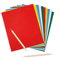 Lainrrew 10 unidades de papel de transferencia Coloful, papel de calco reutilizable, papel de transferencia de carbono y agua, con 2 unidades de lápiz para grabado en relieve para tallar dibujo, pintura de punto de cruz - Arteztik
